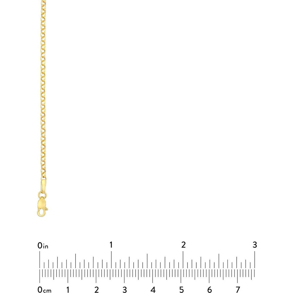 Olas d'Oro - 14K Yellow Gold 2.50mm Hollow Rolo Chain 24" Necklace - 3.87 Grams