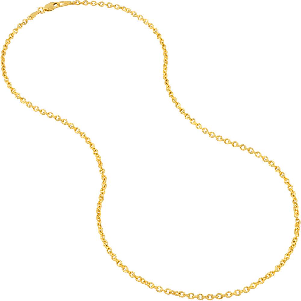 Olas d'Oro - 14K Yellow Gold 2.50mm Open Cable Chain Necklace - 18" Length