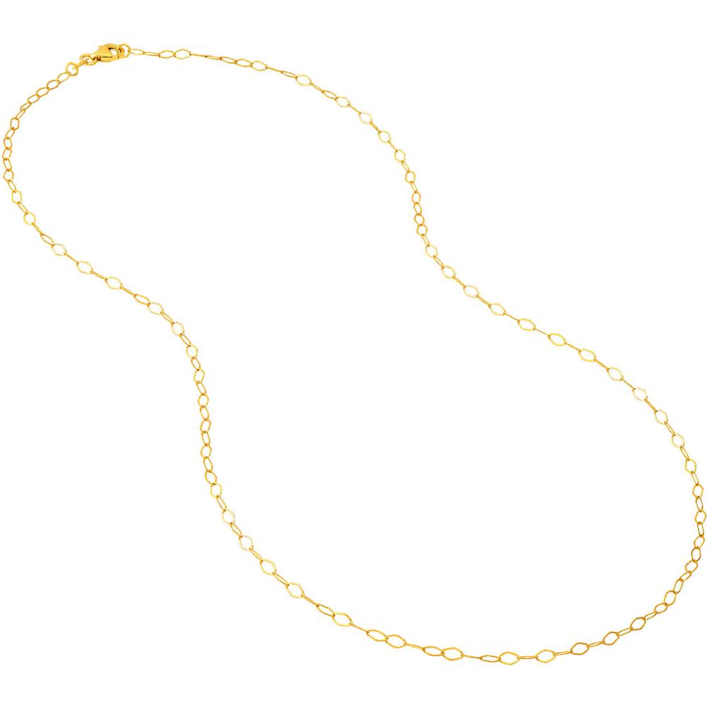 Olas d'Oro - 14K Yellow Gold 2.50mm Single Link Piatto Chain Necklace - 20" Length