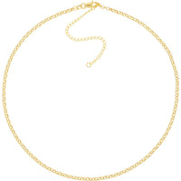 Olas d'Oro - 14K Yellow Gold 2.5mm Adjustable Rolo Choker Necklace 13-16 inches