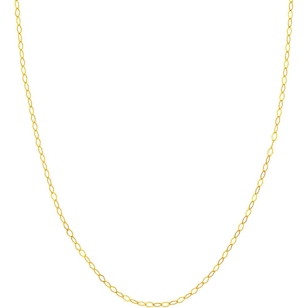 Olas d'Oro - 14K Yellow Gold 2.5mm Piatto Chain Necklace 18" in Solid Gold