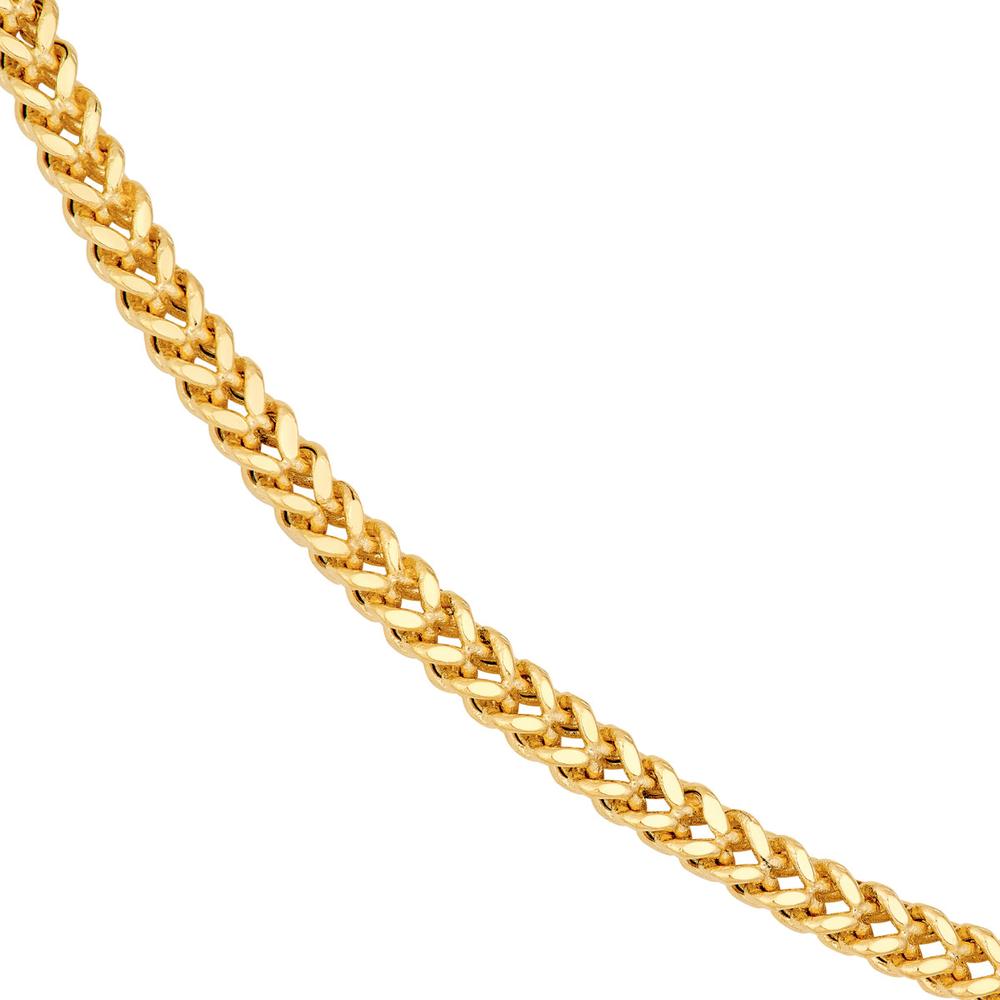 Olas d'Oro - 14K Yellow Gold 2.65mm Hollow Square Franco Chain Bracelet - 7" Length