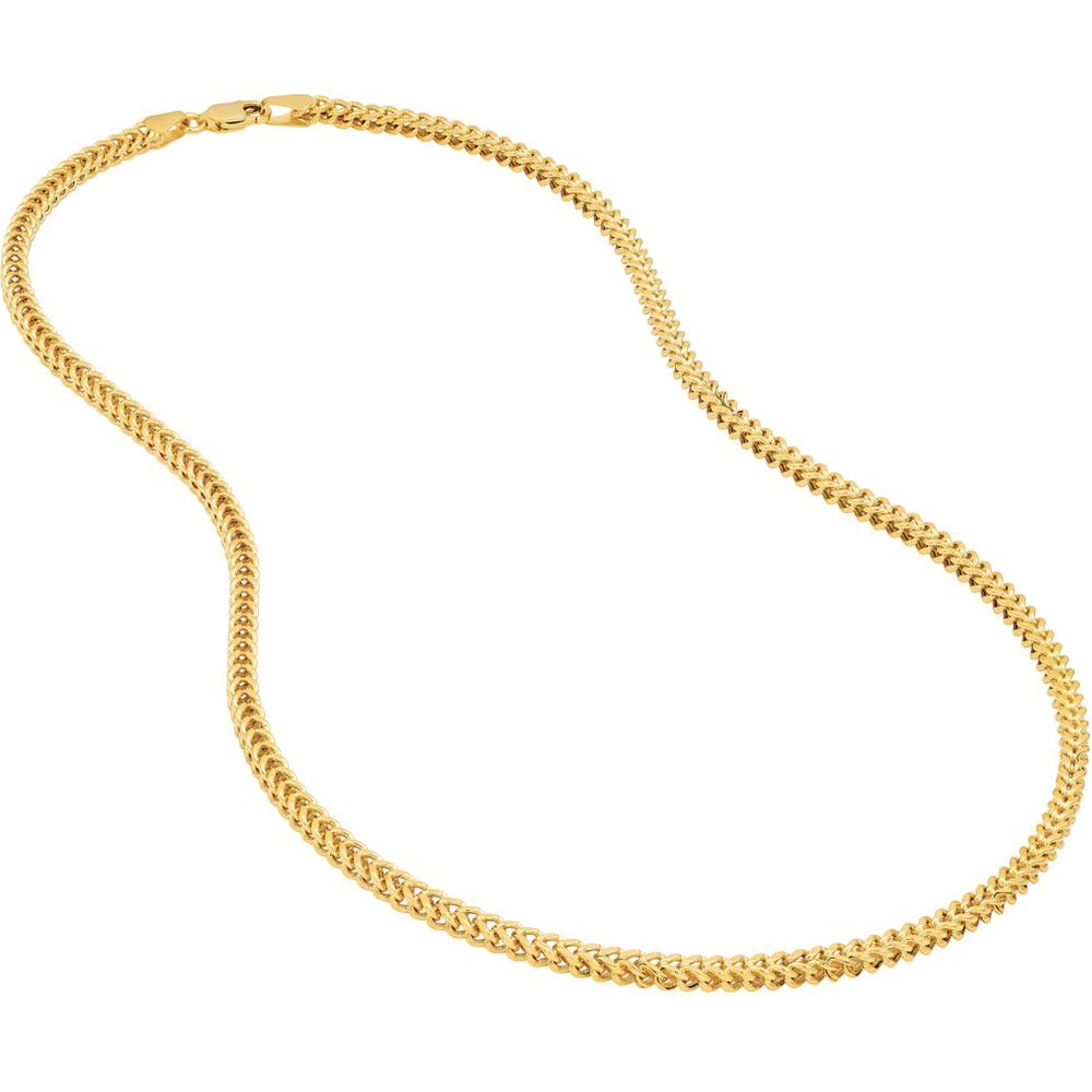 Olas d'Oro - 14K Yellow Gold 2.65mm Hollow Square Franco Chain Necklace - 18" Length