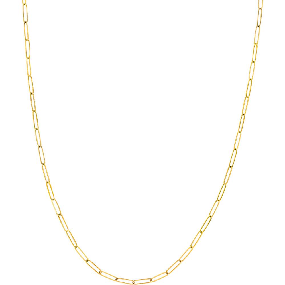 Olas d'Oro - 14K Yellow Gold 2.6mm Designer Long Link Chain Necklace - 18 Inches, 3.47 Grams