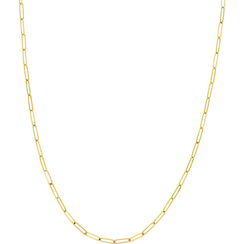 Olas d'Oro - 14K Yellow Gold 2.6mm Designer Long Link Chain Necklace - 18 Inches, 3.47 Grams