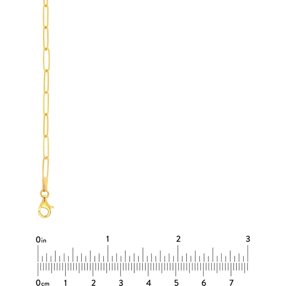 Olas d'Oro - 14K Yellow Gold 2.6mm Designer Long Link Chain Necklace - 18 Inches, 3.47 Grams