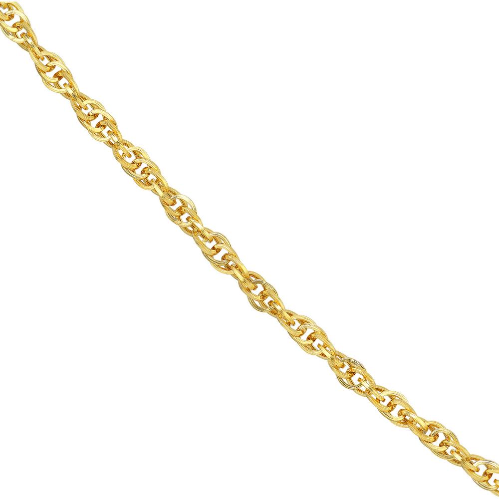 Olas d'Oro - 14K Yellow Gold 2.6mm Designer Rope Chain Necklace with Lobster Clasp - 18 inches