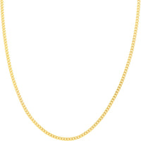 Olas d'Oro - 14K Yellow Gold 2.7mm Curb Chain Necklace with Lobster Clasp 20" Long