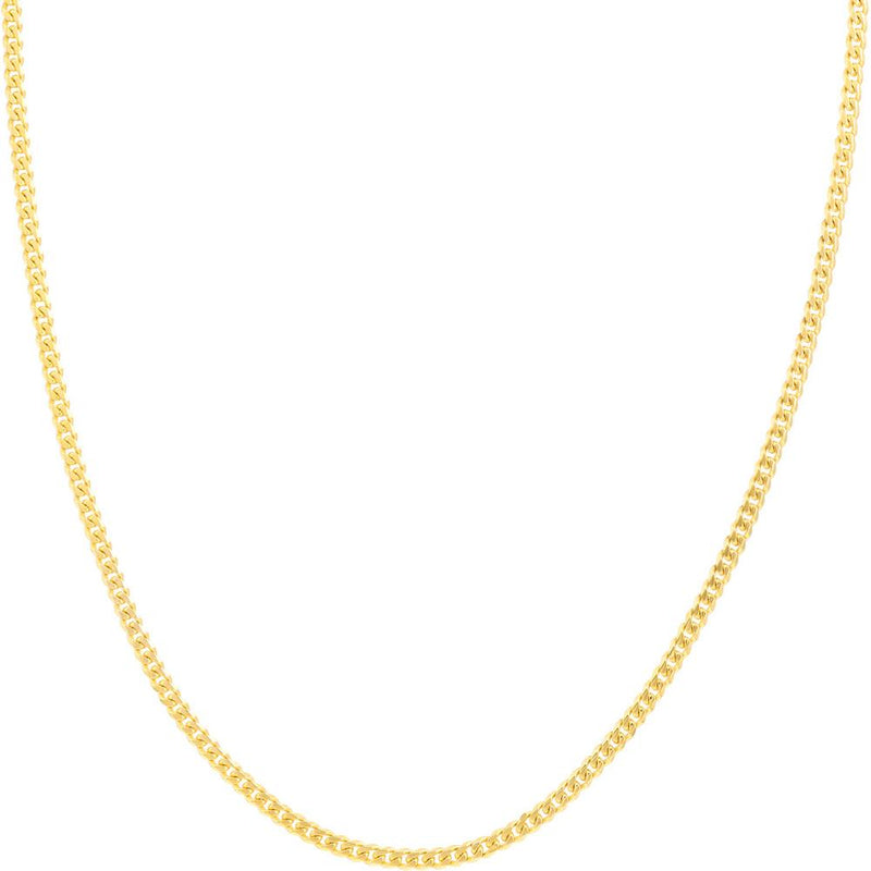Olas d'Oro - 14K Yellow Gold 2.7mm Curb Chain Necklace with Lobster Clasp 20" Long