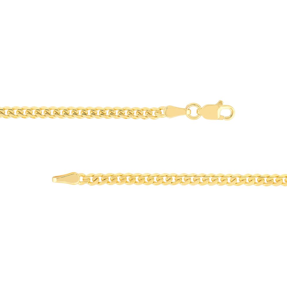 Olas d'Oro - 14K Yellow Gold 2.7mm Curb Chain Necklace with Lobster Clasp 20" Long