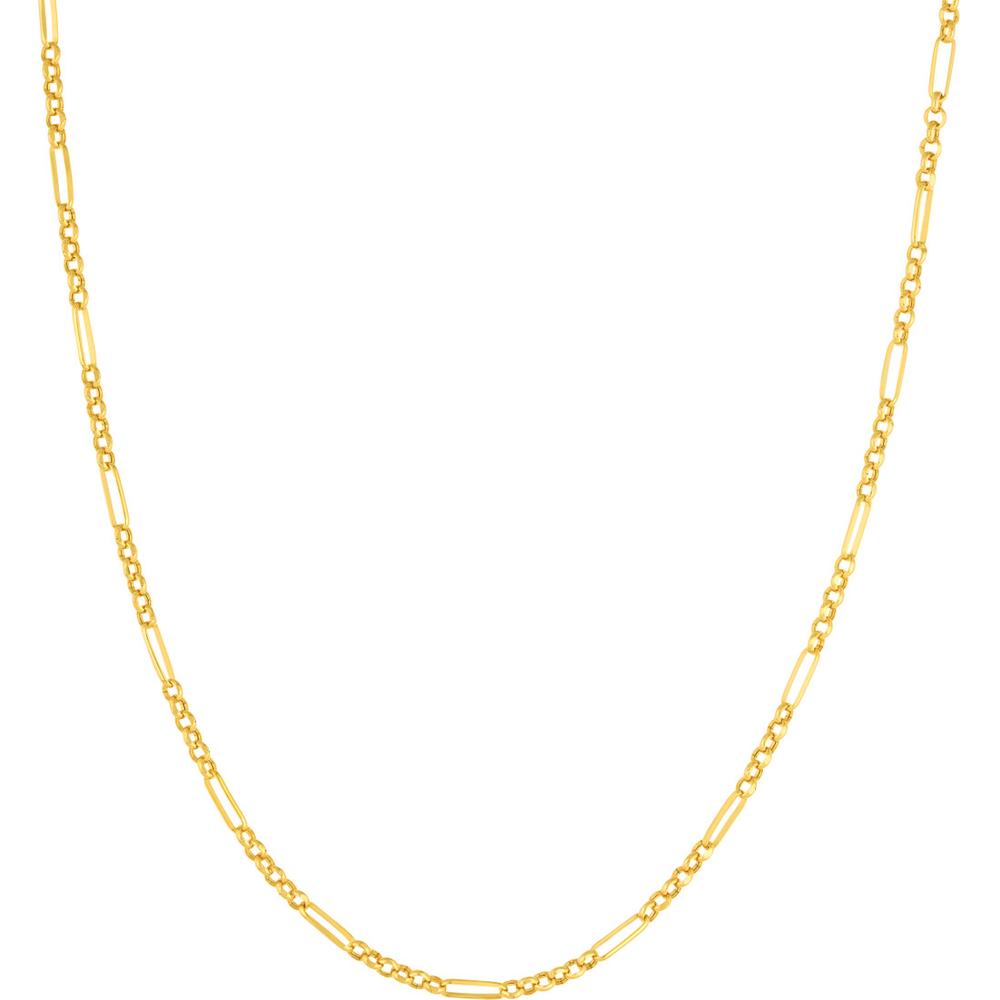 Olas d'Oro - 14K Yellow Gold 2.80mm 6+1 Rolo Chain Necklace - 18 Inches