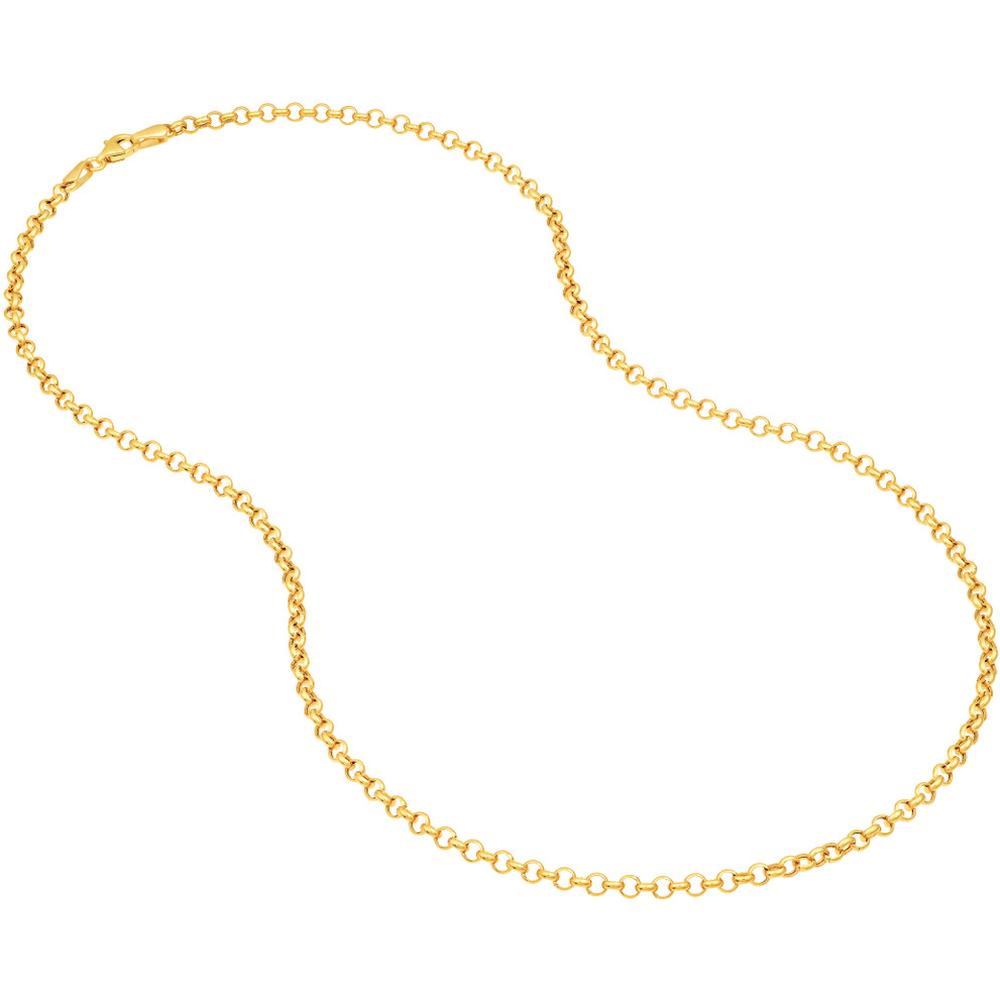 Olas d'Oro - 14K Yellow Gold 2.80mm Hollow Rolo Chain - 18" Necklace
