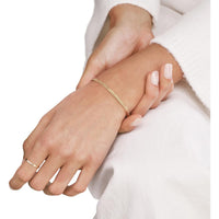 Olas d'Oro - 14K Yellow Gold 2-Row Hollow Wheat Chain Bracelet - 2.31 Grams Average Weight