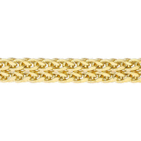 Olas d'Oro - 14K Yellow Gold 2-Row Hollow Wheat Chain Bracelet - 2.31 Grams Average Weight