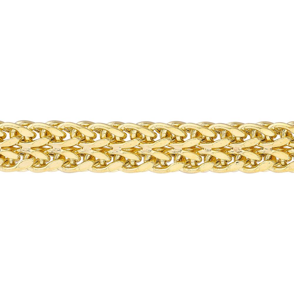 Olas d'Oro - 14K Yellow Gold 2-Row Hollow Wheat Chain Bracelet - 2.31 Grams Average Weight