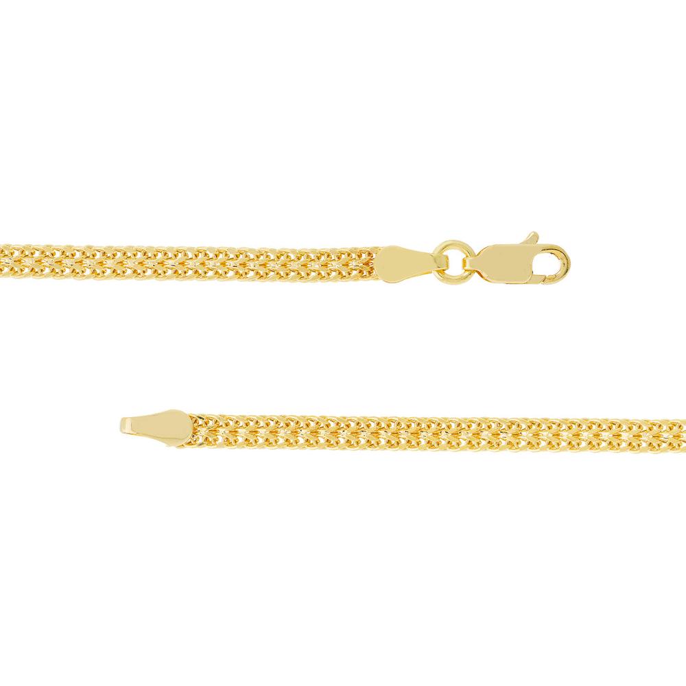 Olas d'Oro - 14K Yellow Gold 2-Row Hollow Wheat Chain Bracelet - 2.31 Grams Average Weight