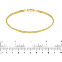 Olas d'Oro - 14K Yellow Gold 2-Row Hollow Wheat Chain Bracelet - 2.31 Grams Average Weight