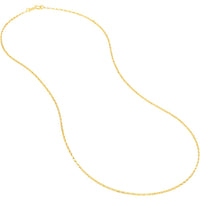 Olas d'Oro - 14K Yellow Gold 20" Box Chain Necklace - 0.88mm Fancy Link with Spring Ring Clasp