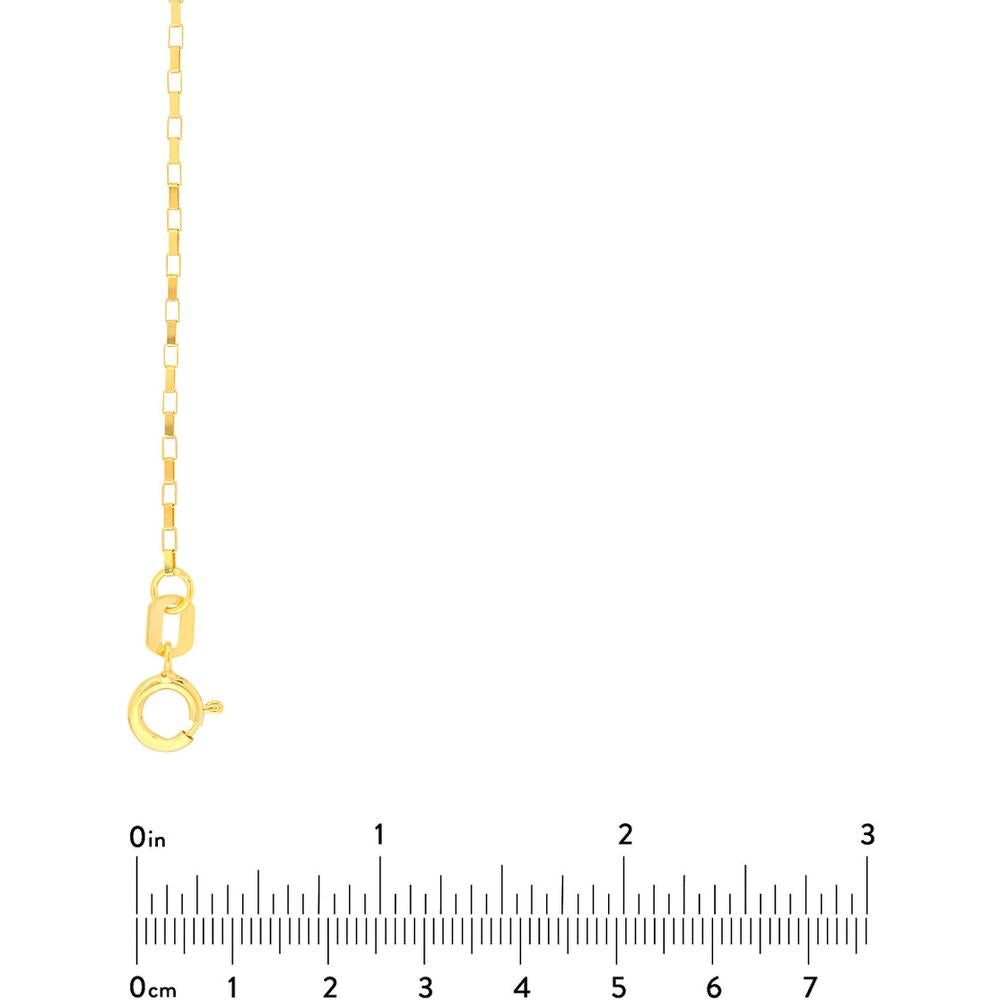 Olas d'Oro - 14K Yellow Gold 20" Box Chain Necklace - 0.88mm Fancy Link with Spring Ring Clasp
