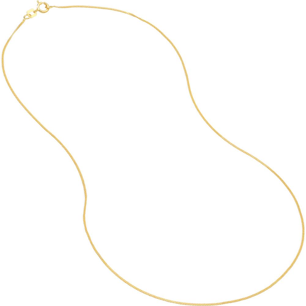 Olas d'Oro - 14K Yellow Gold 20" Curb Chain Necklace with Spring Ring Clasp 0.90mm Width