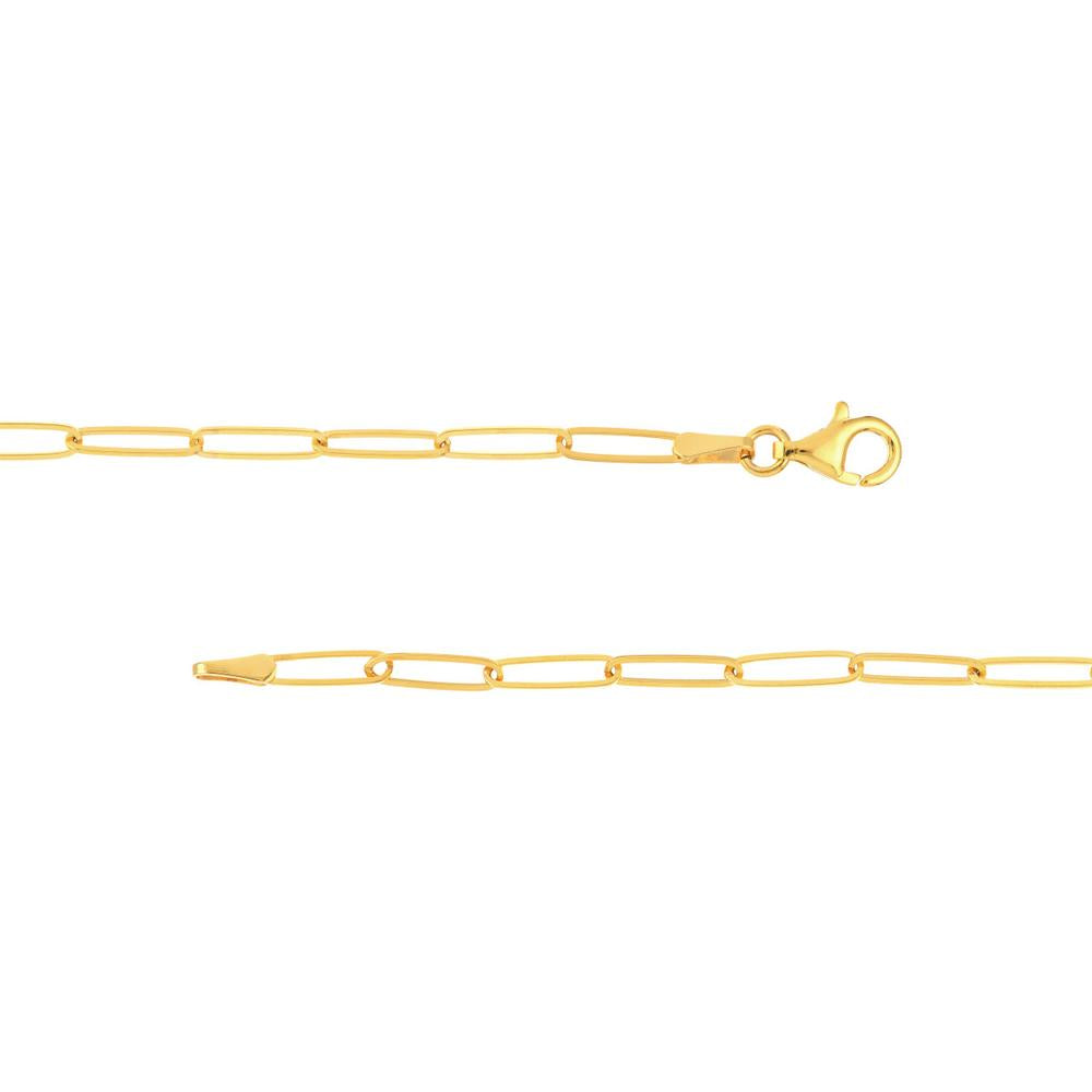 Olas d'Oro - 14K Yellow Gold 20" Designer Long Link Chain Necklace - 3.8 Grams