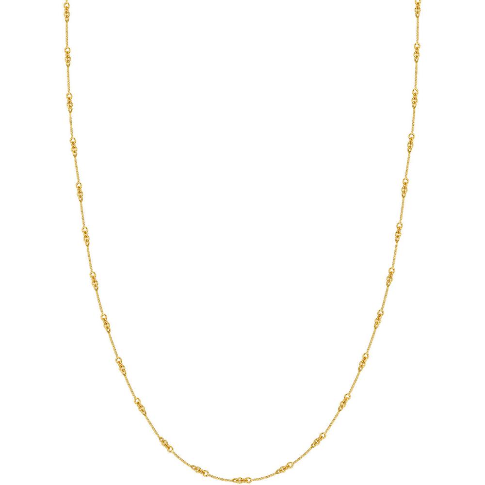 Olas d'Oro - 14K Yellow Gold 20" Designer Twist Chain Necklace with Lobster Clasp - 0.8mm Width