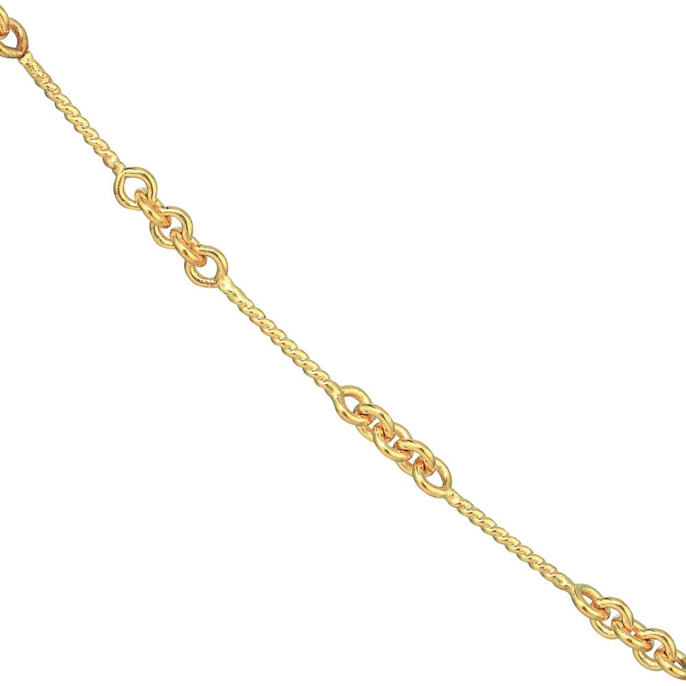 Olas d'Oro - 14K Yellow Gold 20" Designer Twist Chain Necklace with Lobster Clasp - 0.8mm Width