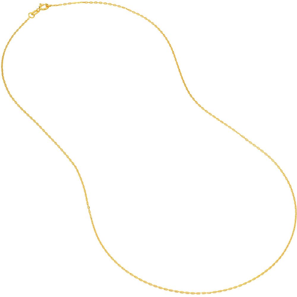 Olas d'Oro - 14K Yellow Gold 20" Diamond-Cut Anchor Chain Necklace with Spring Ring Closure