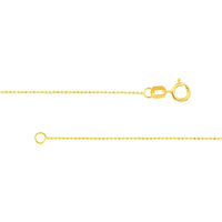 Olas d'Oro - 14K Yellow Gold 20" Diamond-Cut Bead Chain with Spring Ring - 1.31 Grams
