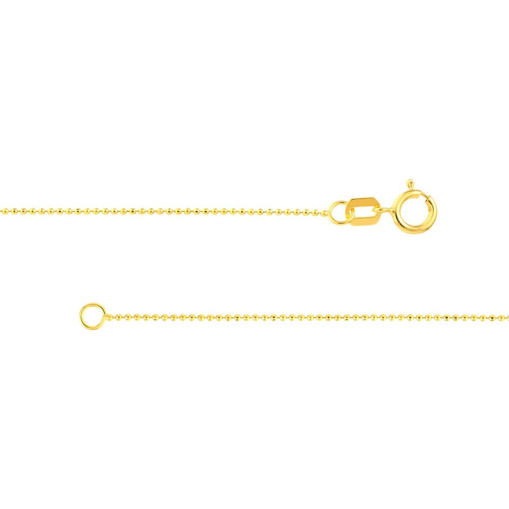 Olas d'Oro - 14K Yellow Gold 20" Diamond-Cut Bead Chain with Spring Ring - 1.31 Grams