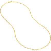 Olas d'Oro - 14K Yellow Gold 20" Diamond-Cut Cable Chain Necklace with Lobster Clasp - 6.02 Grams Weight