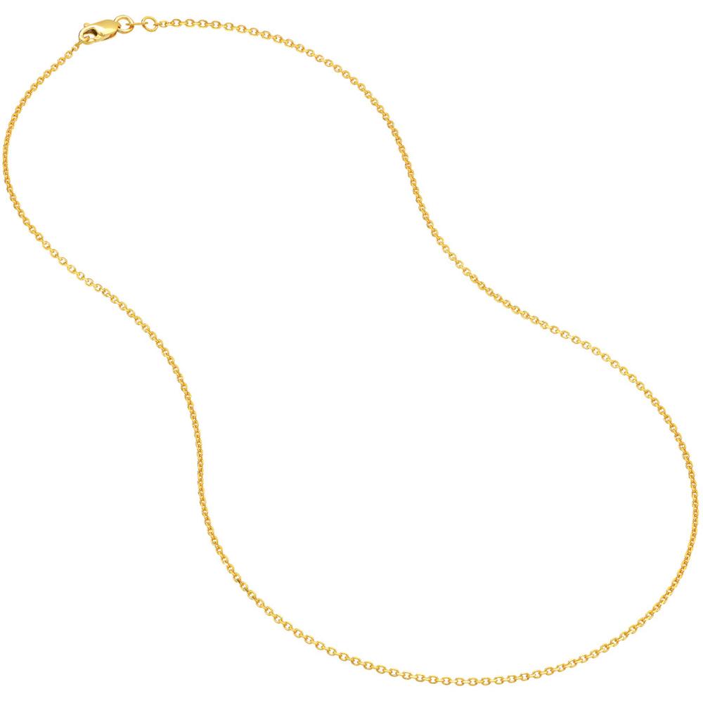 Olas d'Oro - 14K Yellow Gold 20" Diamond-Cut Cable Chain Necklace with Lobster Lock - 1.15mm Width