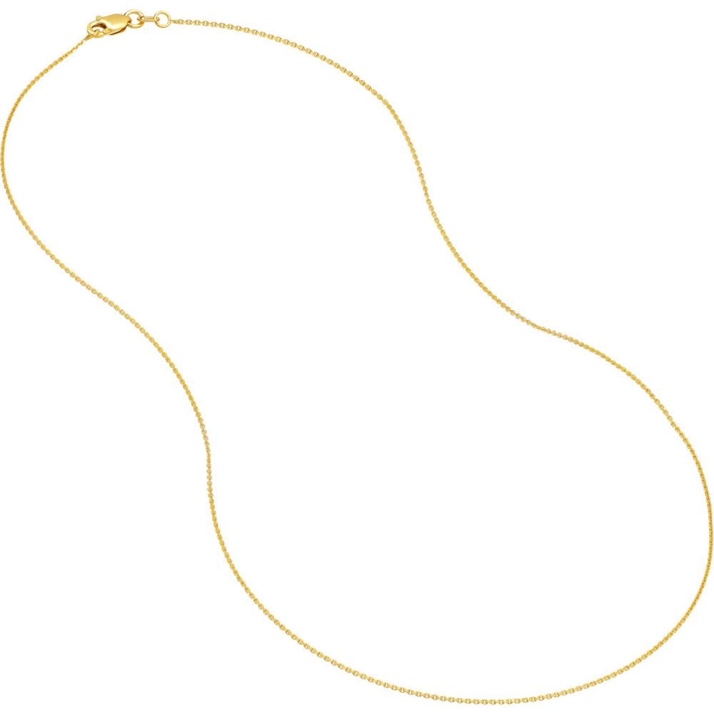 Olas d'Oro - 14K Yellow Gold 20" Diamond-Cut Cable Chain Necklace with Lobster Lock - 1.55 grams