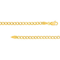 Olas d'Oro - 14K Yellow Gold 20" Diamond-Cut Hollow Curb Chain Necklace - 4.57 Grams