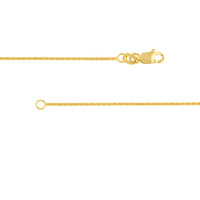 Olas d'Oro - 14K Yellow Gold 20" Diamond-Cut Round Wheat Chain Necklace 0.85mm with Lobster Lock