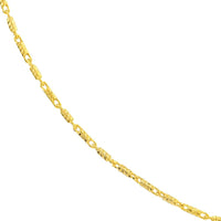 Olas d'Oro - 14K Yellow Gold 20" Diamond-Cut Tube Bead Necklace with Lobster Clasp 1.05mm Width