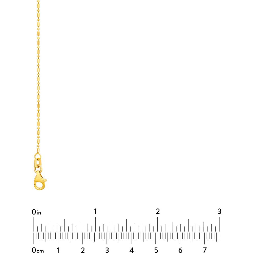 Olas d'Oro - 14K Yellow Gold 20" Fancy Link Necklace with 1.0mm Diamond-Cut Bead and Bar Chain