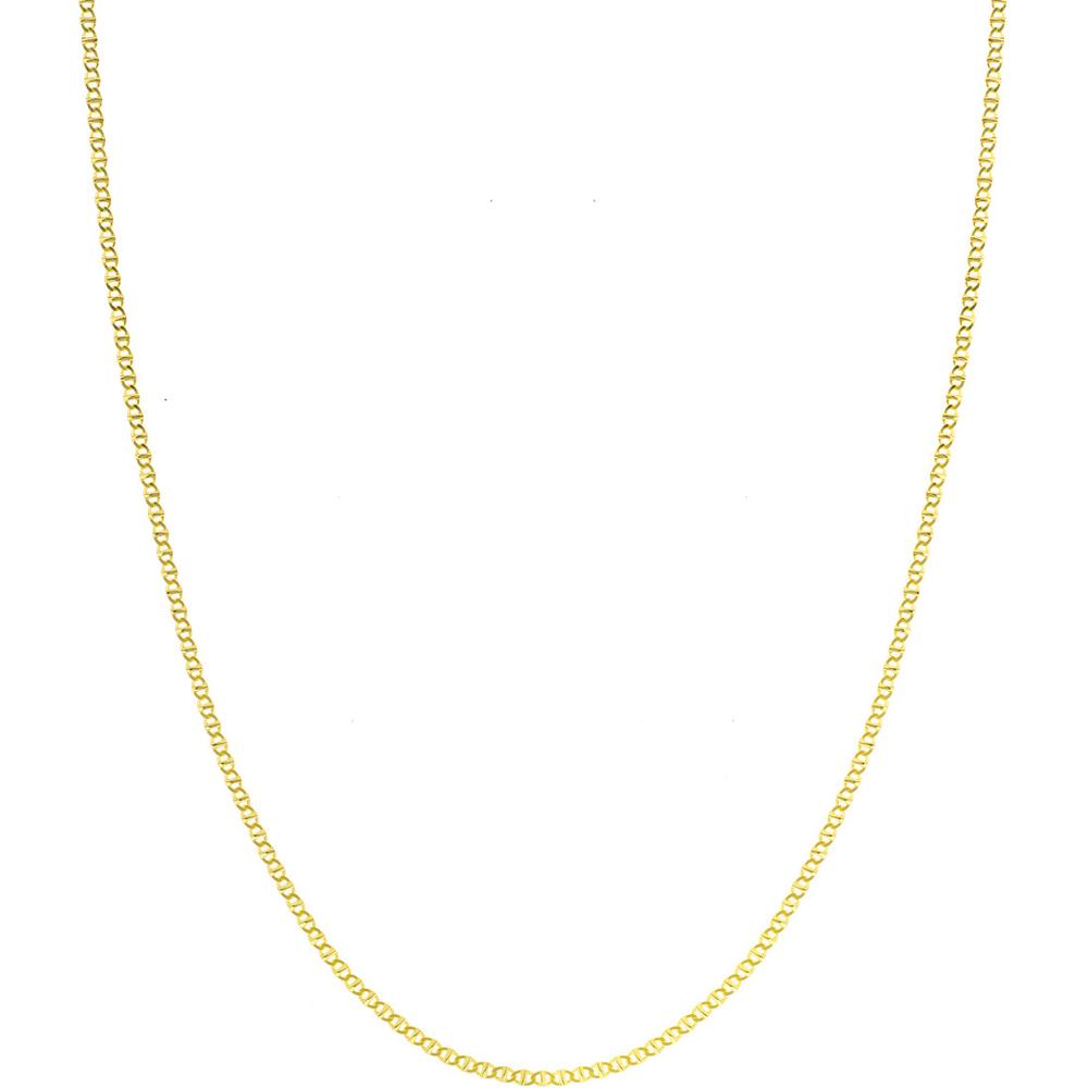 Olas d'Oro - 14K Yellow Gold 20" Flat Mariner Chain Necklace with Lobster Clasp - 3.72 Grams Total Weight