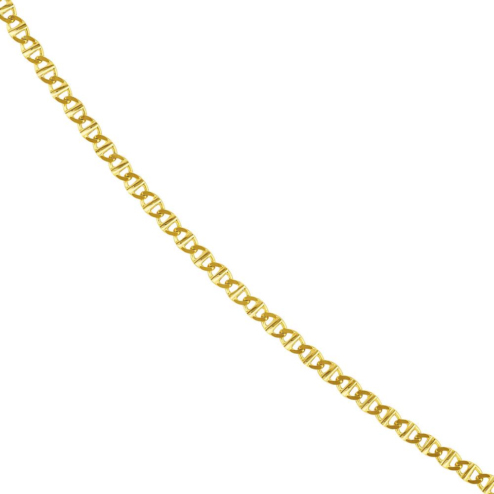 Olas d'Oro - 14K Yellow Gold 20" Flat Mariner Chain Necklace with Lobster Clasp - 3.72 Grams Total Weight