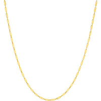 Olas d'Oro - 14K Yellow Gold 20" Handmade Flat Link Chain Necklace - 3.21 Grams