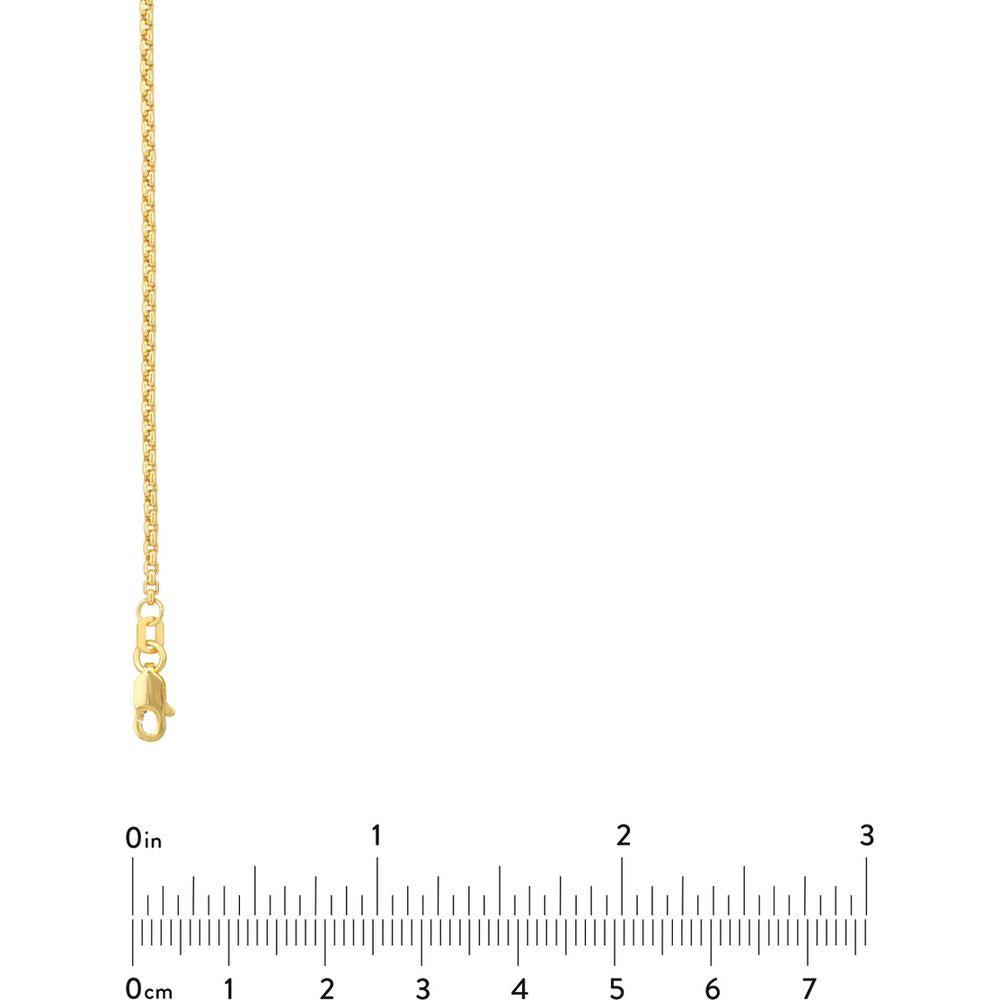 Olas d'Oro - 14K Yellow Gold 20" Hollow Round Box Chain with Lobster Lock - 3.34 Grams