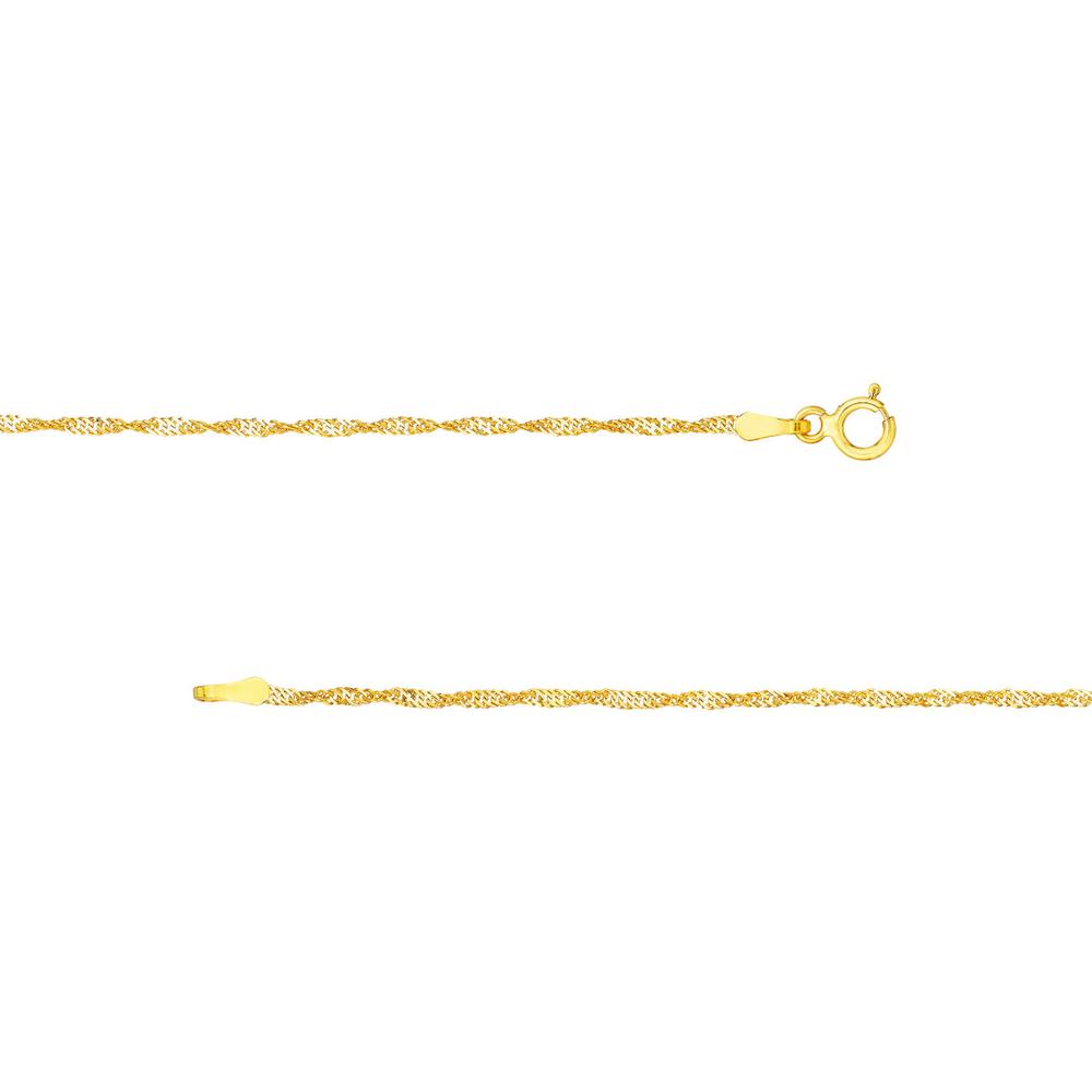 Olas d'Oro - 14K Yellow Gold 20" 1.4mm Singapore Chain Necklace with Spring Ring Closure