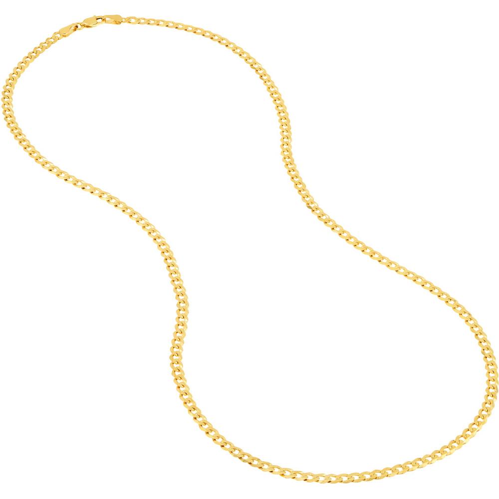 Olas d'Oro - 14K Yellow Gold 20-Inch 4.50mm Curb Chain Necklace with Lobster Lock - 10.7g