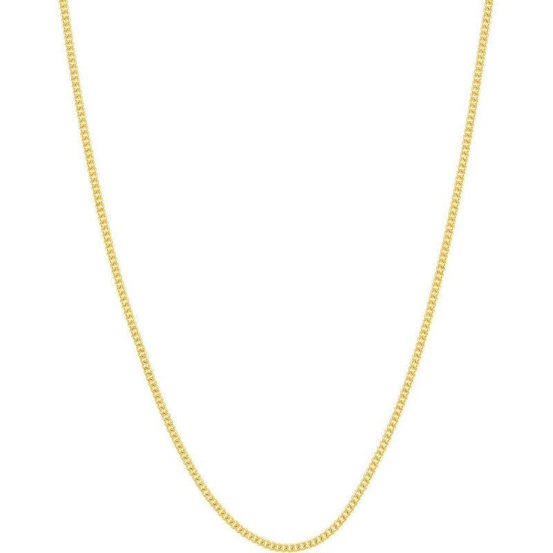 Olas d'Oro - 14K Yellow Gold 20 Inch Curb Chain Necklace with Lobster Clasp 1.04mm Link Width