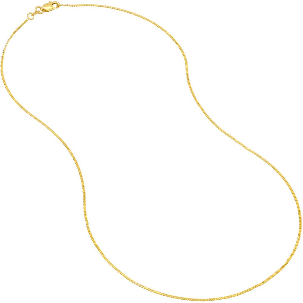 Olas d'Oro - 14K Yellow Gold 20 Inch Curb Chain Necklace with Lobster Clasp 1.04mm Link Width