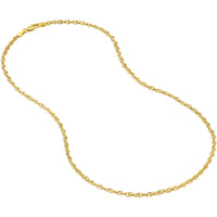 Olas d'Oro - 14K Yellow Gold 20" Designer Rope Chain Necklace with Lobster Lock - 2.6mm