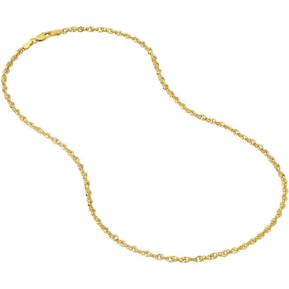 Olas d'Oro - 14K Yellow Gold 20" Designer Rope Chain Necklace with Lobster Lock - 2.6mm