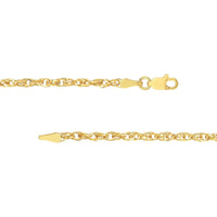 Olas d'Oro - 14K Yellow Gold 20" Designer Rope Chain Necklace with Lobster Lock - 2.6mm