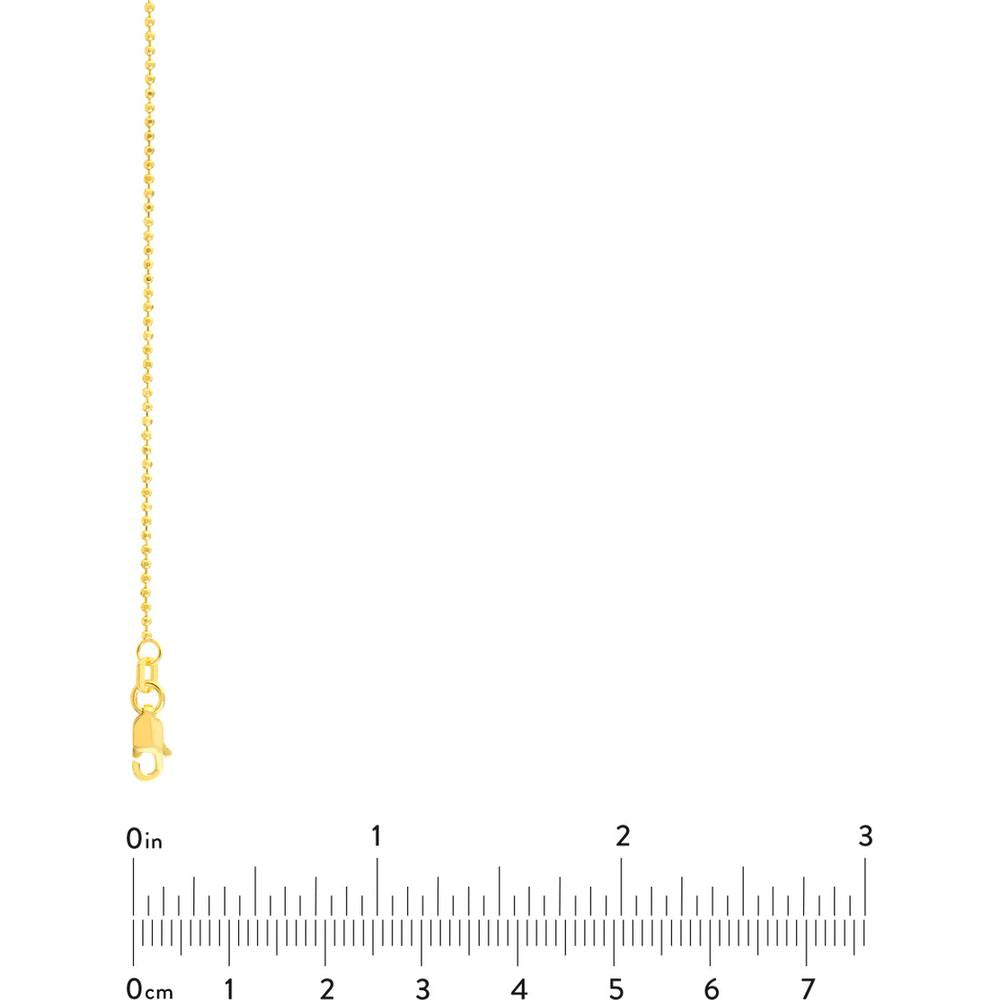 Olas d'Oro - 14K Yellow Gold 20" Diamond-Cut Bead Chain Necklace with Lobster Clasp - 2.67 Grams Weight