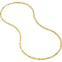 Olas d'Oro - 14K Yellow Gold 20" Diamond-Cut Hollow Figarope Milano Chain Necklace